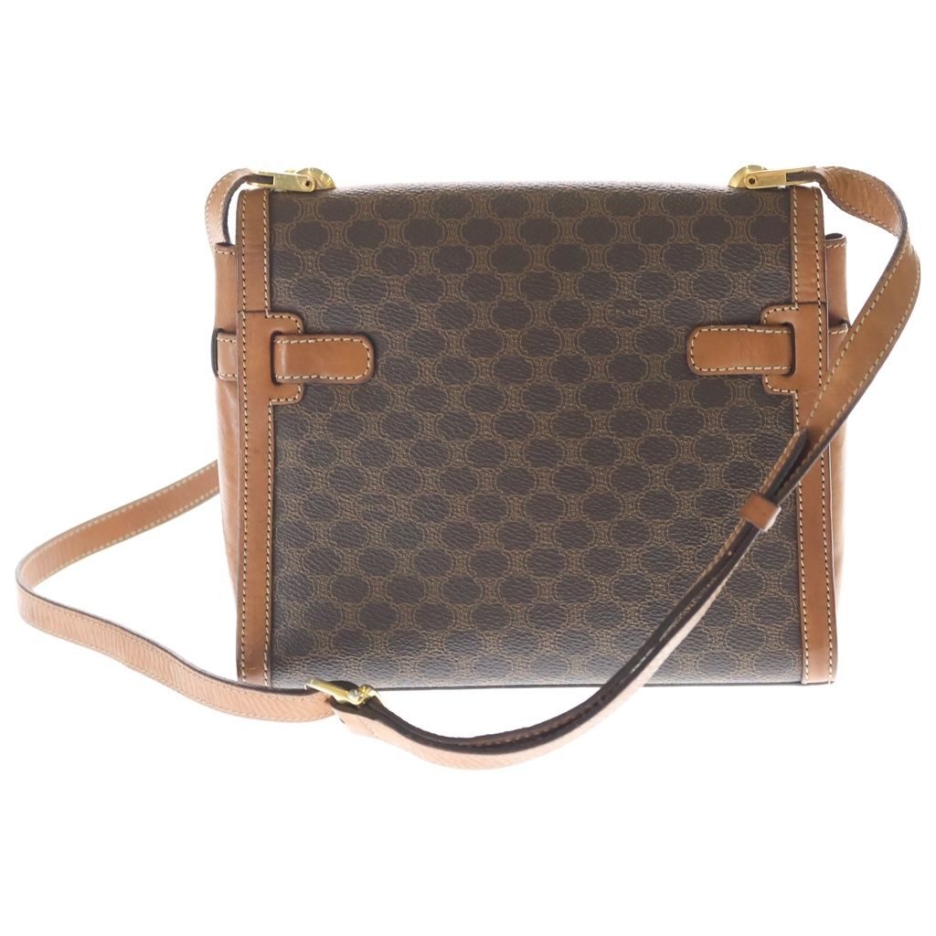 Celine Macadam Turnlock Shoulder Bag Brown Leather — view 2