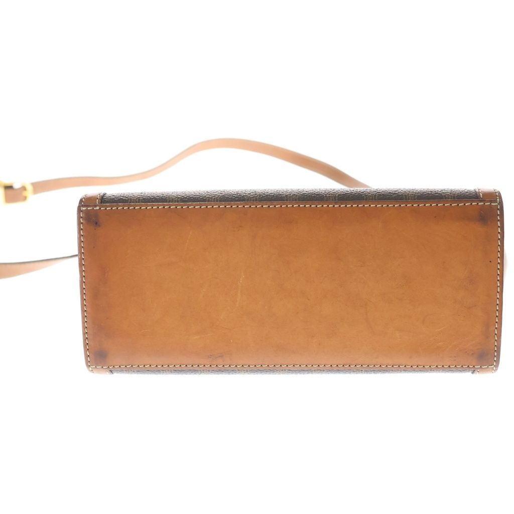 Celine Macadam Turnlock Shoulder Bag Brown Leather — view 4