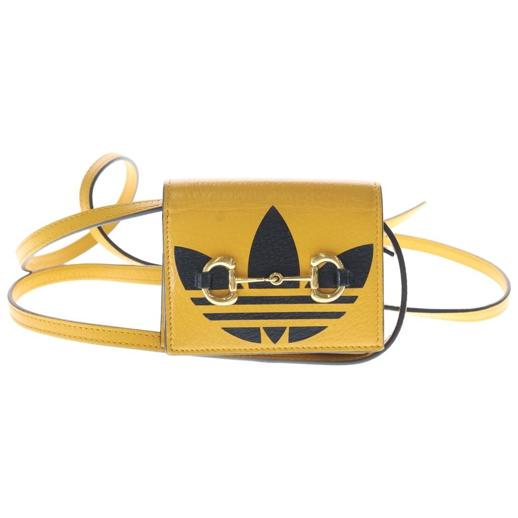 Gucci Adidas Shoulder Compact Wallet Yellow
