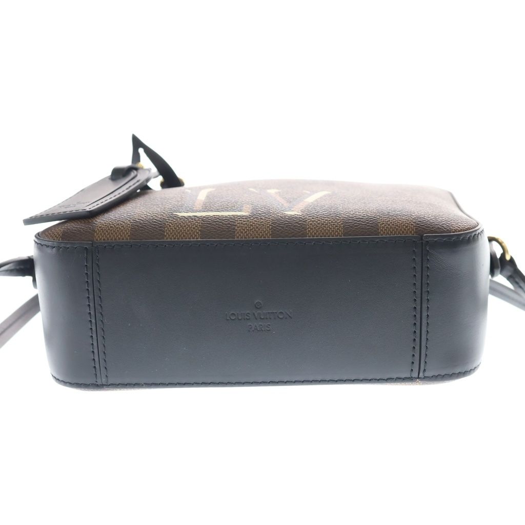 Louis Vuitton Damier Santa Monica Leather Shoulder Bag Brown — view 4