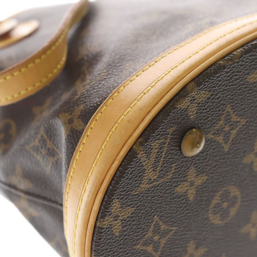 Louis Vuitton Monogram Baguette PM Handbag Mini Tote Brown Leather Gold — view 5