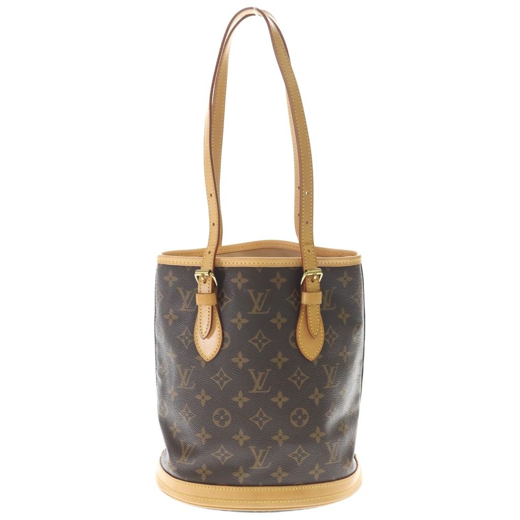 Louis Vuitton Monogram Baguette PM Handbag Mini Tote Brown Leather Gold