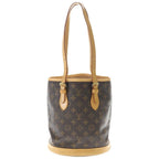 Louis Vuitton Monogram Baguette PM Handbag Mini Tote Brown Leather Gold