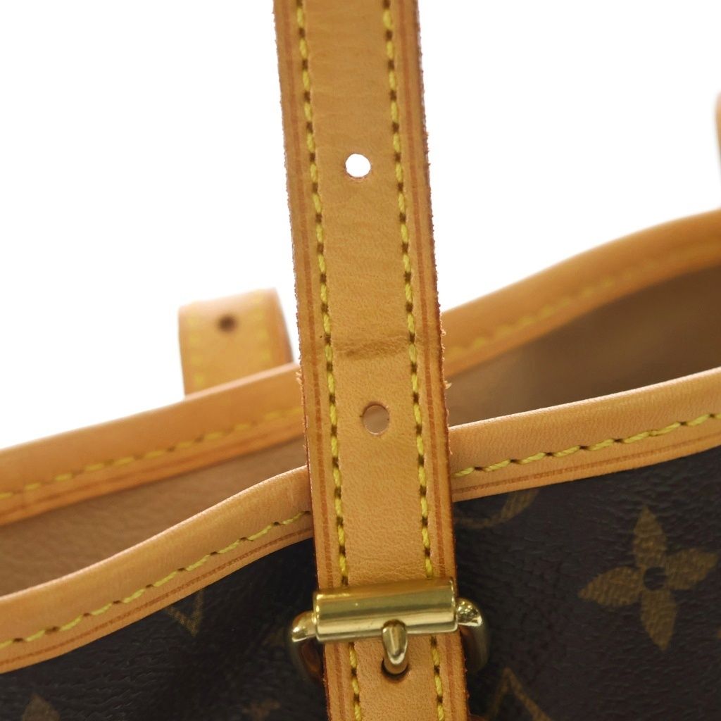 Louis Vuitton Monogram Baguette PM Handbag Mini Tote Brown Leather Gold — view 8