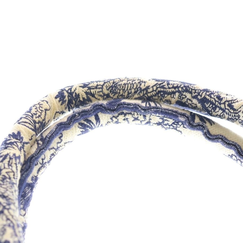 Dior Book Tote Toile de Jouy Handbag Navy Ivory Canvas — view 6