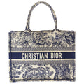 Dior Book Tote Toile de Jouy Handbag Navy Ivory Canvas