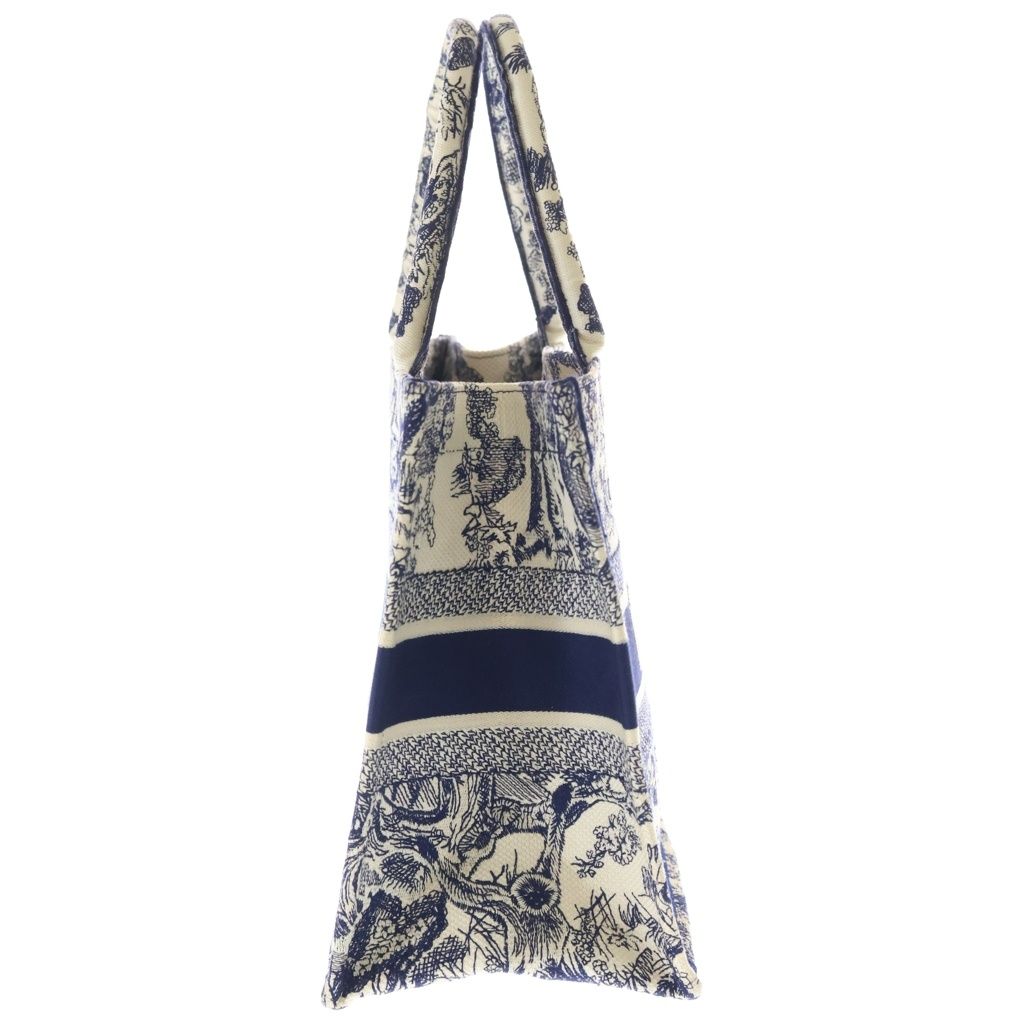 Dior Book Tote Toile de Jouy Handbag Navy Ivory Canvas — view 3