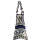 Dior Book Tote Toile de Jouy Handbag Navy Ivory Canvas — view 3