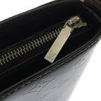 Louis Vuitton Monogram Matte Alston Shoulder Bag Metallic Gray Leather Silver — view 8