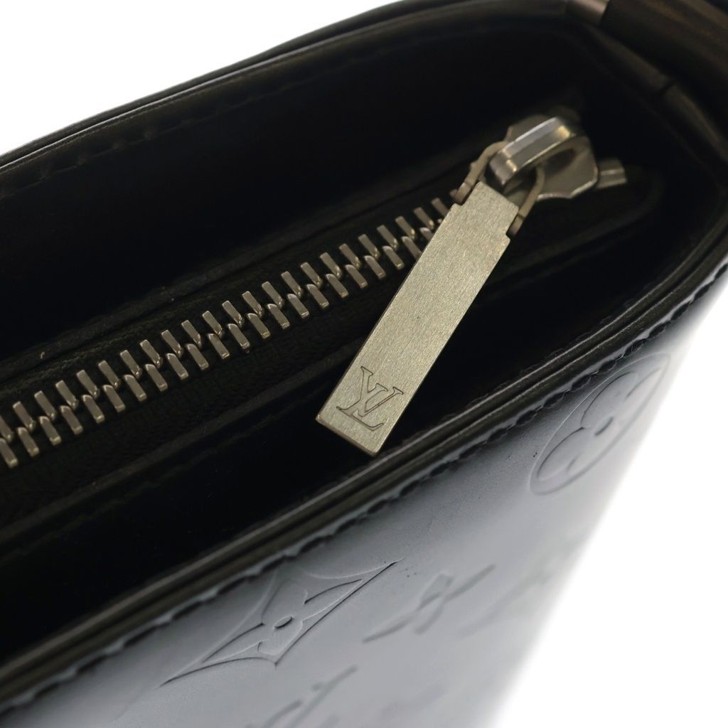 Louis Vuitton Monogram Matte Alston Shoulder Bag Metallic Gray Leather Silver — view 8