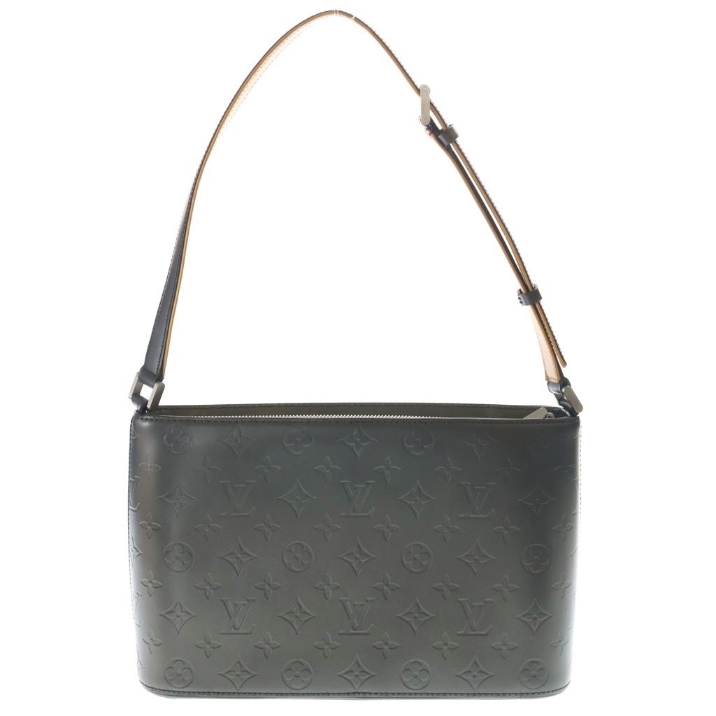 Louis Vuitton Monogram Matte Alston Shoulder Bag Metallic Gray Leather Silver — view 2