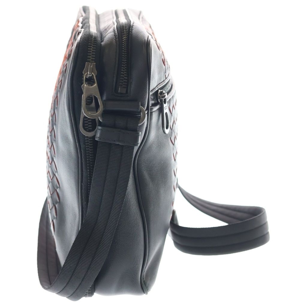 Bottega Veneta Intrecciato Shoulder Bag Black Orange Leather — view 3