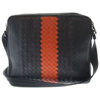 Bottega Veneta Intrecciato Shoulder Bag Black Orange Leather — view 2