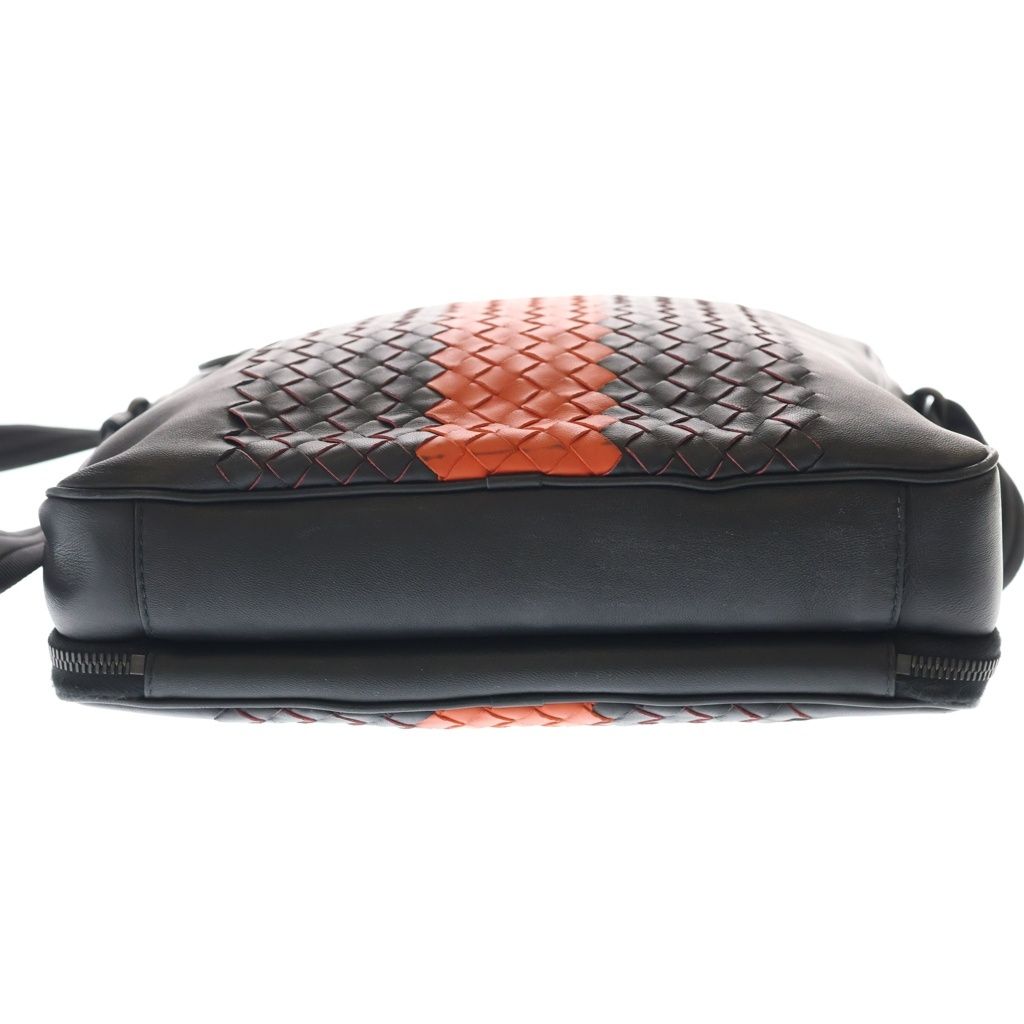 Bottega Veneta Intrecciato Shoulder Bag Black Orange Leather — view 4