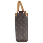 Louis Vuitton Monogram Sac Plat Bb2 Way Shoulder Bag Brown Leather Gold — view 3