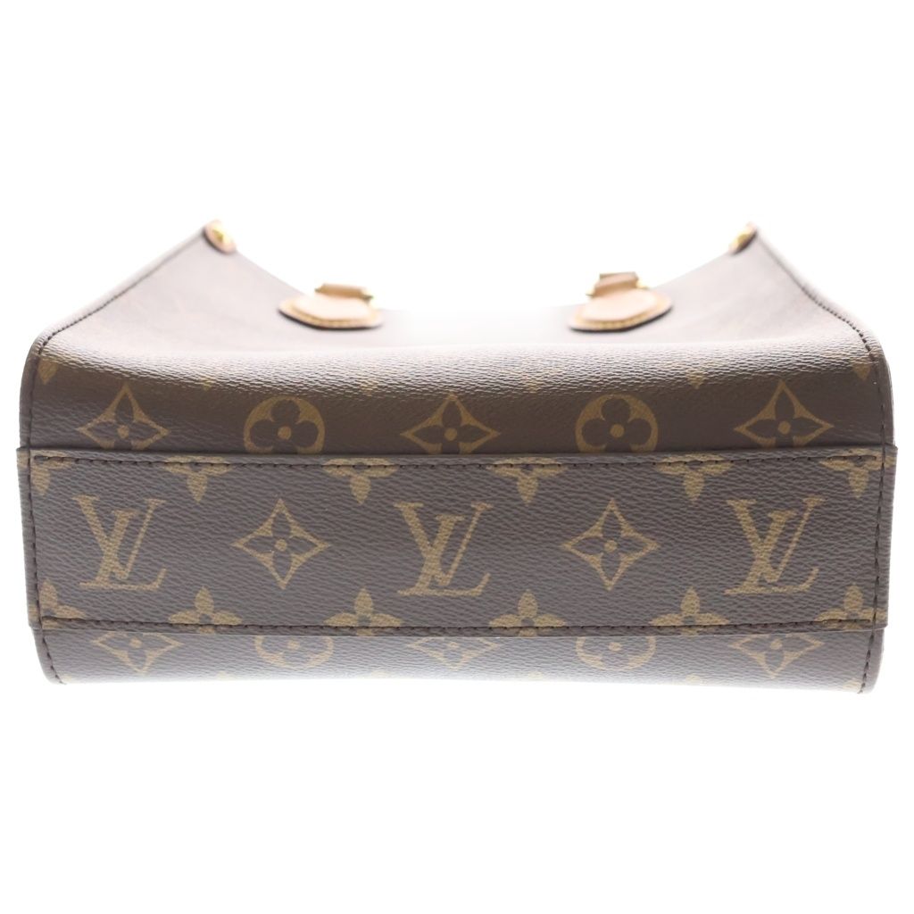 Louis Vuitton Monogram Sac Plat Bb2 Way Shoulder Bag Brown Leather Gold — view 4