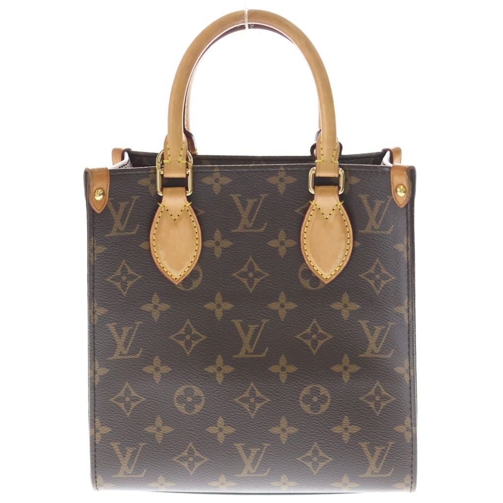 Louis Vuitton Monogram Sac Plat Bb2 Way Shoulder Bag Brown Leather Gold — view 2