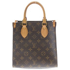Louis Vuitton Monogram Sac Plat Bb2 Way Shoulder Bag Brown Leather Gold