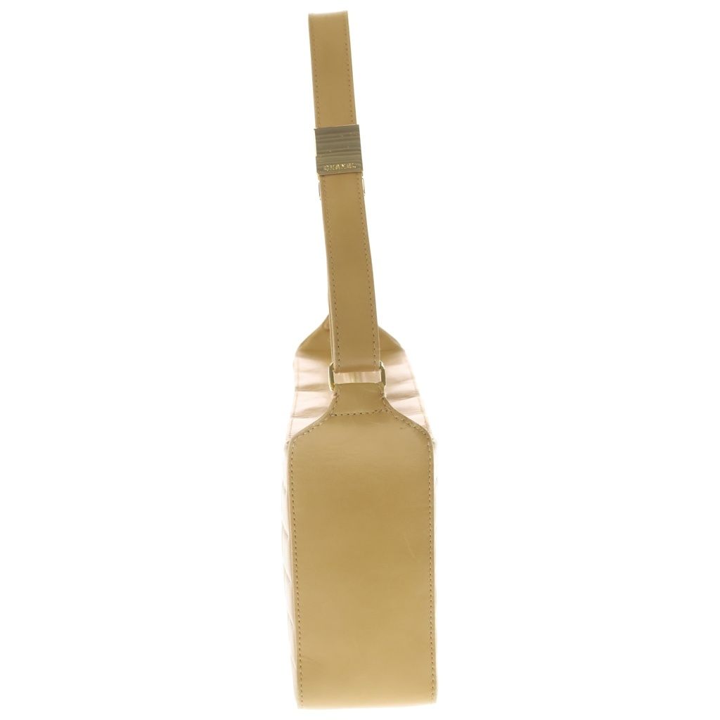 Chanel Choco Bar Shoulder Bag Beige Leather Gold — view 3