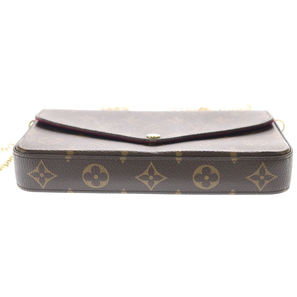 Louis Vuitton Monogram Pochette Felicie Shoulder Bag Brown Leather — view 4