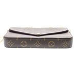 Louis Vuitton Monogram Pochette Felicie Shoulder Bag Brown Leather — view 4