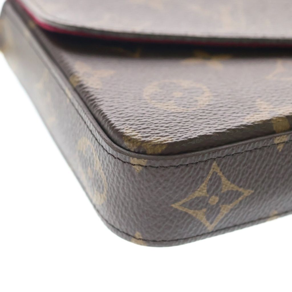 Louis Vuitton Monogram Pochette Felicie Shoulder Bag Brown Leather — view 5