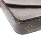 Louis Vuitton Monogram Pochette Felicie Shoulder Bag Brown Leather — view 5