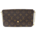 Louis Vuitton Monogram Pochette Felicie Shoulder Bag Brown Leather