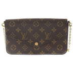 Louis Vuitton Monogram Pochette Felicie Shoulder Bag Brown Leather