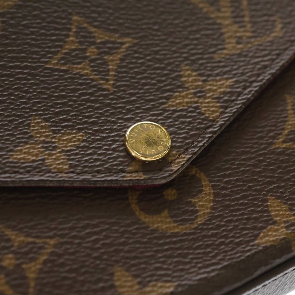 Louis Vuitton Monogram Pochette Felicie Shoulder Bag Brown Leather — view 6