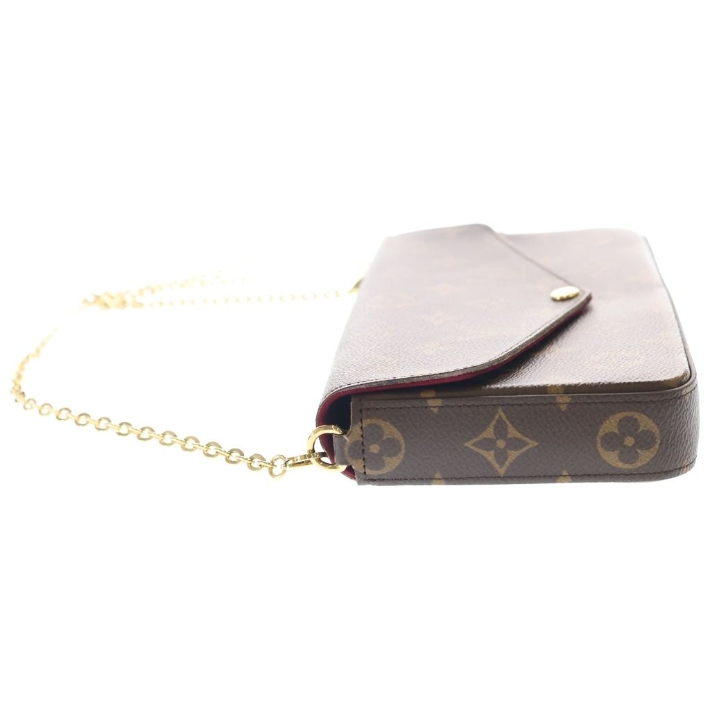 Louis Vuitton Monogram Pochette Felicie Shoulder Bag Brown Leather — view 3