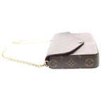Louis Vuitton Monogram Pochette Felicie Shoulder Bag Brown Leather — view 3