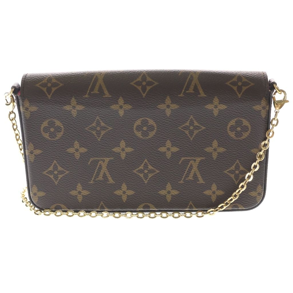 Louis Vuitton Monogram Pochette Felicie Shoulder Bag Brown Leather — view 2