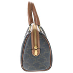 Celine Triomphe Small Boston Bag 2-Way Mini Bag Brown Leather Gold — view 3