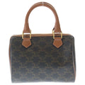 Celine Triomphe Small Boston Bag 2-Way Mini Bag Brown Leather Gold