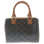 Celine Triomphe Small Boston Bag 2-Way Mini Bag Brown Leather Gold