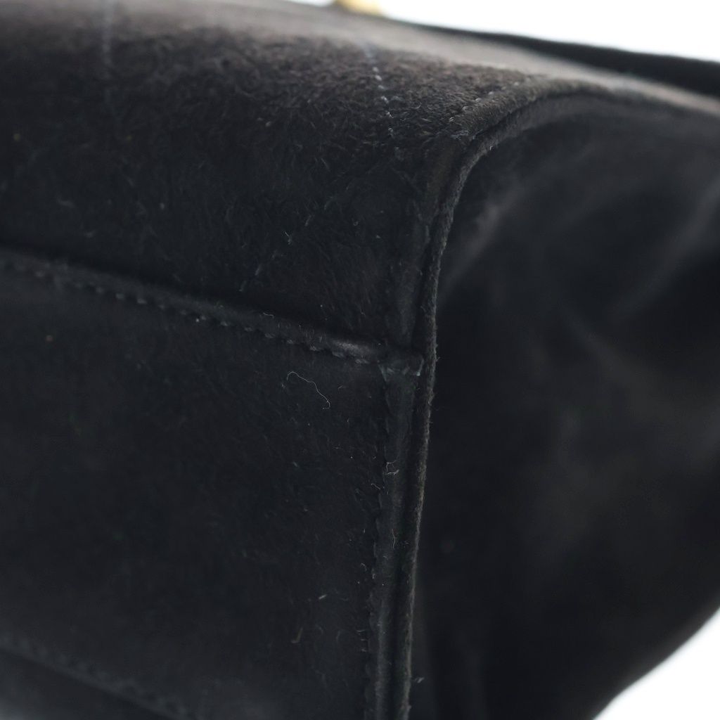 Chanel 2.55 Quilted Suede Leather Handbag Black — view 6