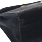 Chanel 2.55 Quilted Suede Leather Handbag Black — view 5