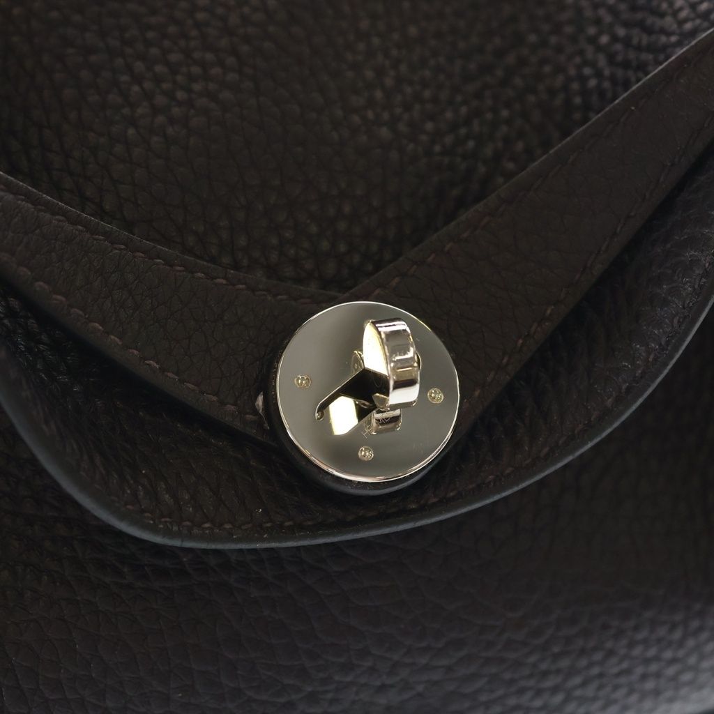 Hermes Lindy 26 Purple Taurillon Clemence 2-Way Bag Silver — view 6