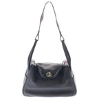 Hermes Lindy 26 Purple Taurillon Clemence 2-Way Bag Silver