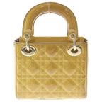 Dior Lady 2-Way Shoulder Bag Maple Brown Patent Leather Gold — view 2