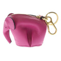 Loewe Motif Leather Coin Purse Key Holder Pink