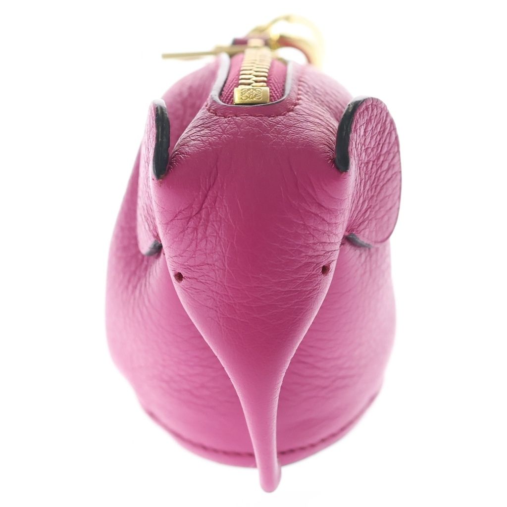 Loewe Motif Leather Coin Purse Key Holder Pink — view 3