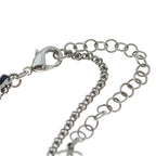 Chanel CC Logo Faux Pearl Rhinestone Leather Chain Necklace Choker Silver — view 4