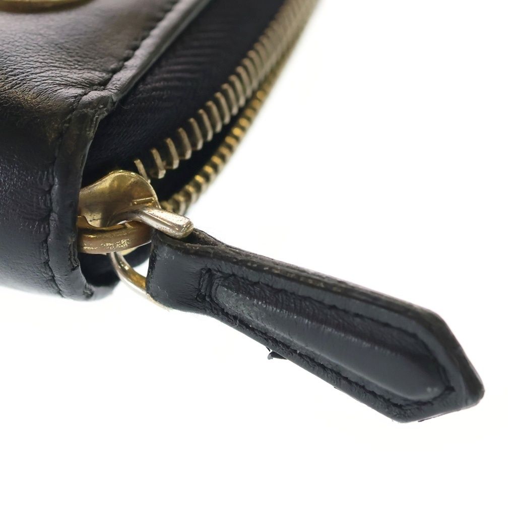 Fendi Bugs Eye Monster Star Round Zip Leather Wallet Black — view 6