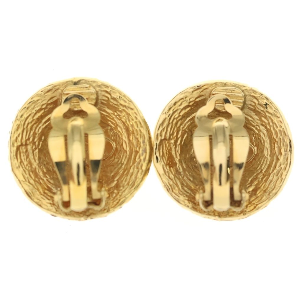 Chanel CC Logo Vintage Circle Earrings Gold — view 2