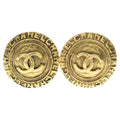 Chanel CC Logo Vintage Circle Earrings Gold