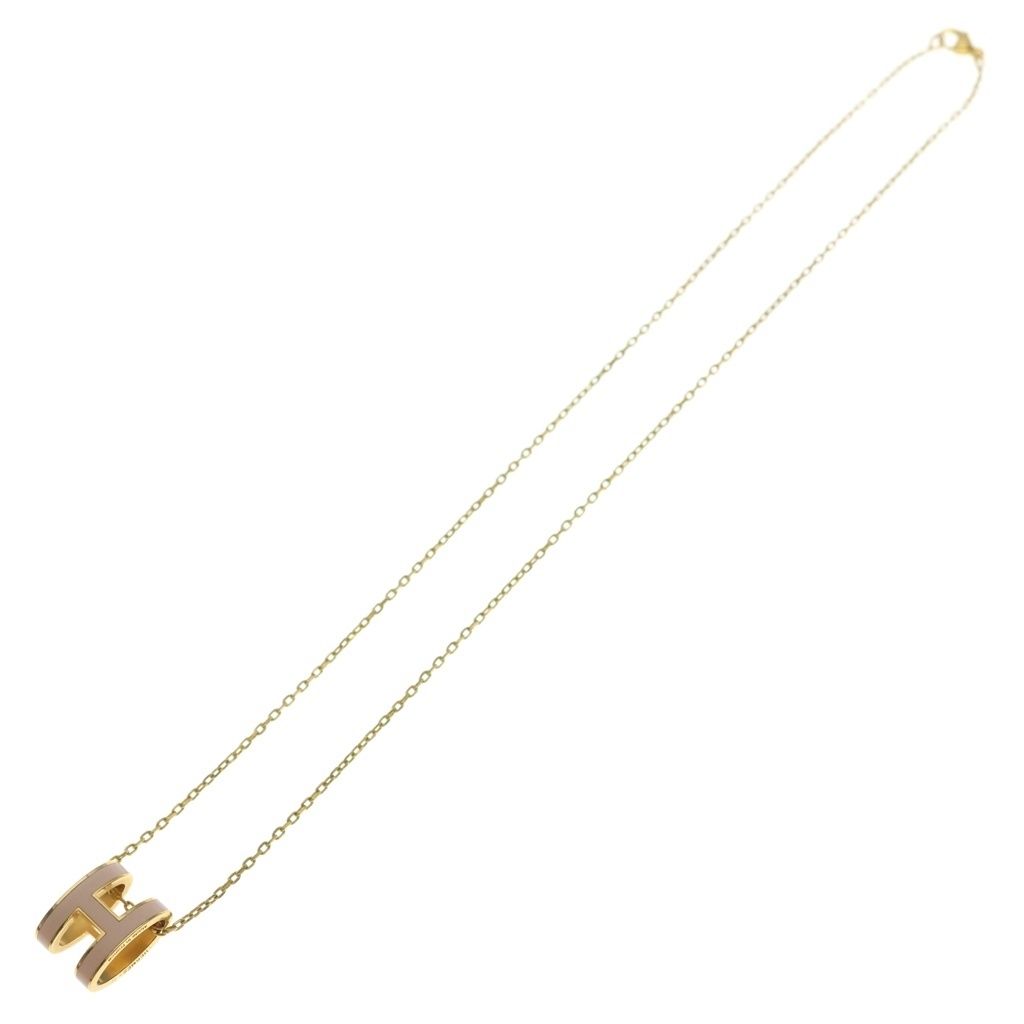 Hermes Mini Pop Necklace Rose Dragee Pink Gold — view 2