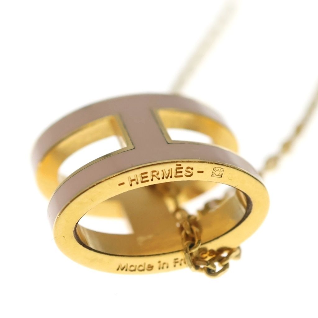Hermes Mini Pop Necklace Rose Dragee Pink Gold — view 5