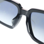 Prada Acetate Frame Side Logo Square Sunglasses Black Eyewear